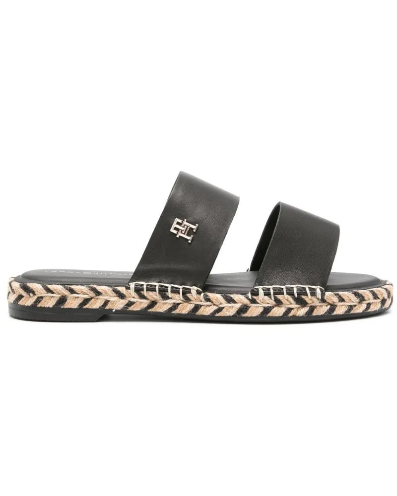 Tommy Hilfiger Espadrilles aus Leder - Schwarz Schwarz