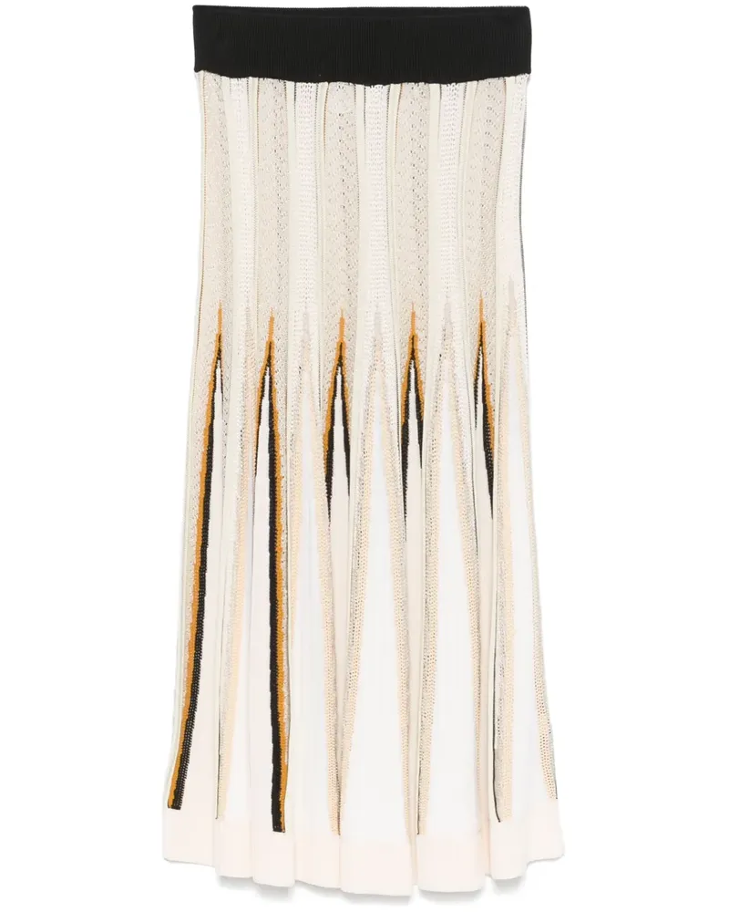 forte_forte Gestrickter Midirock - Nude Nude