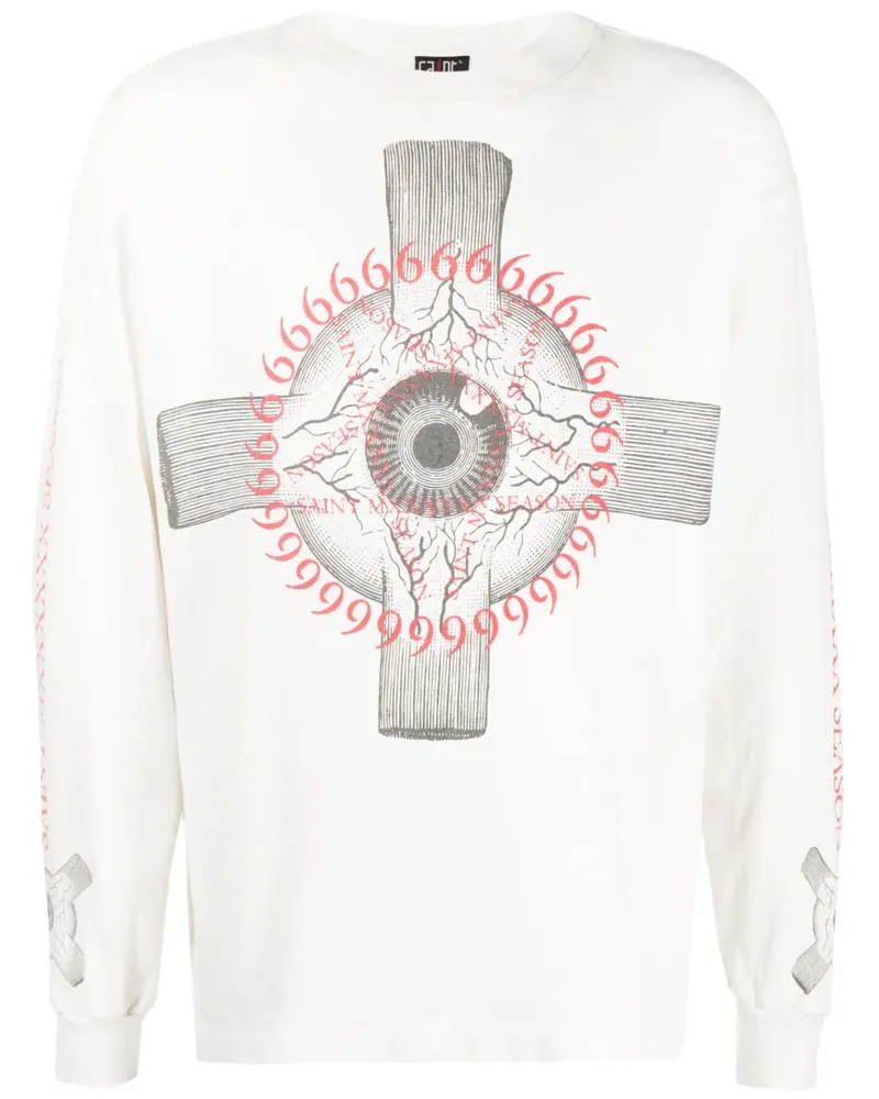 SAINT MXXXXXX T-Shirt mit grafischem Print - Nude Nude