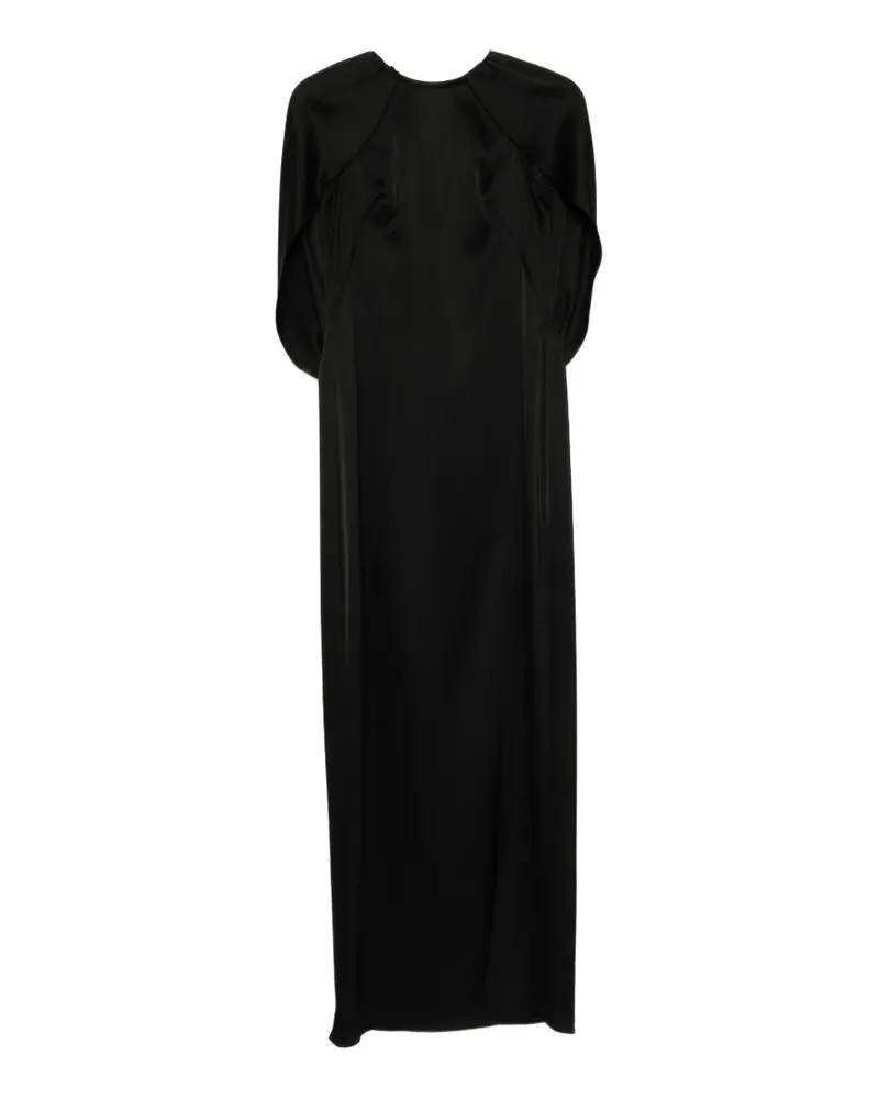 Amsale column cape maxi dress - Schwarz Schwarz