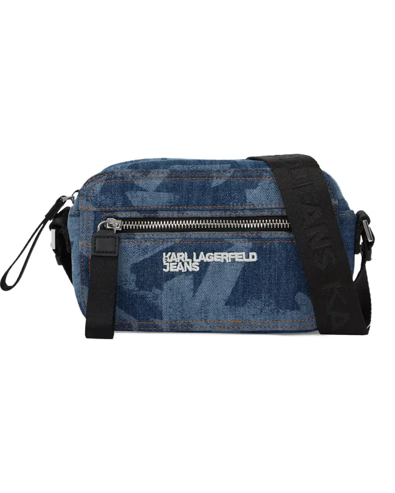 Karl Lagerfeld Kuriertasche mit Monogramm - Blau Blau