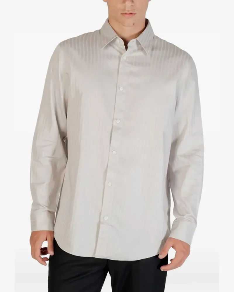 Armani Exchange Gestreiftes Hemd - Grau Grau