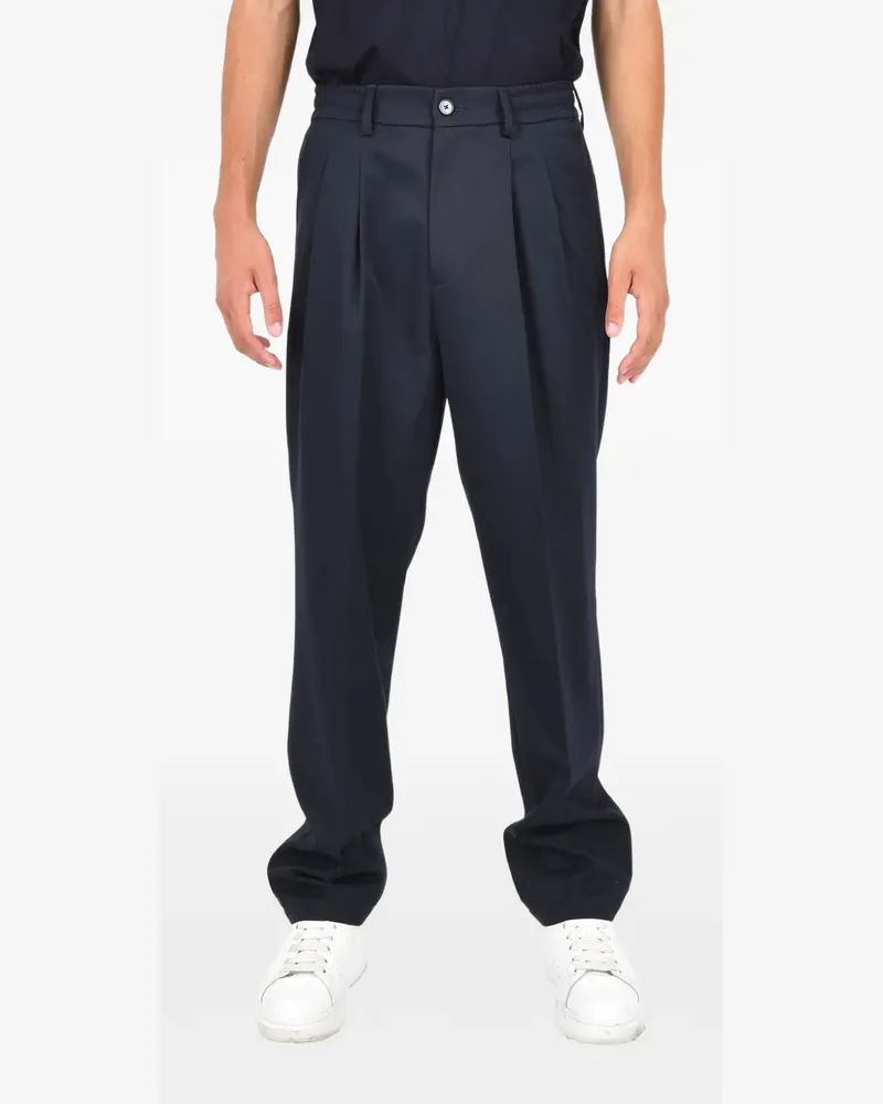 Low Brand Klassische Bundfaltenhose - Blau Blau