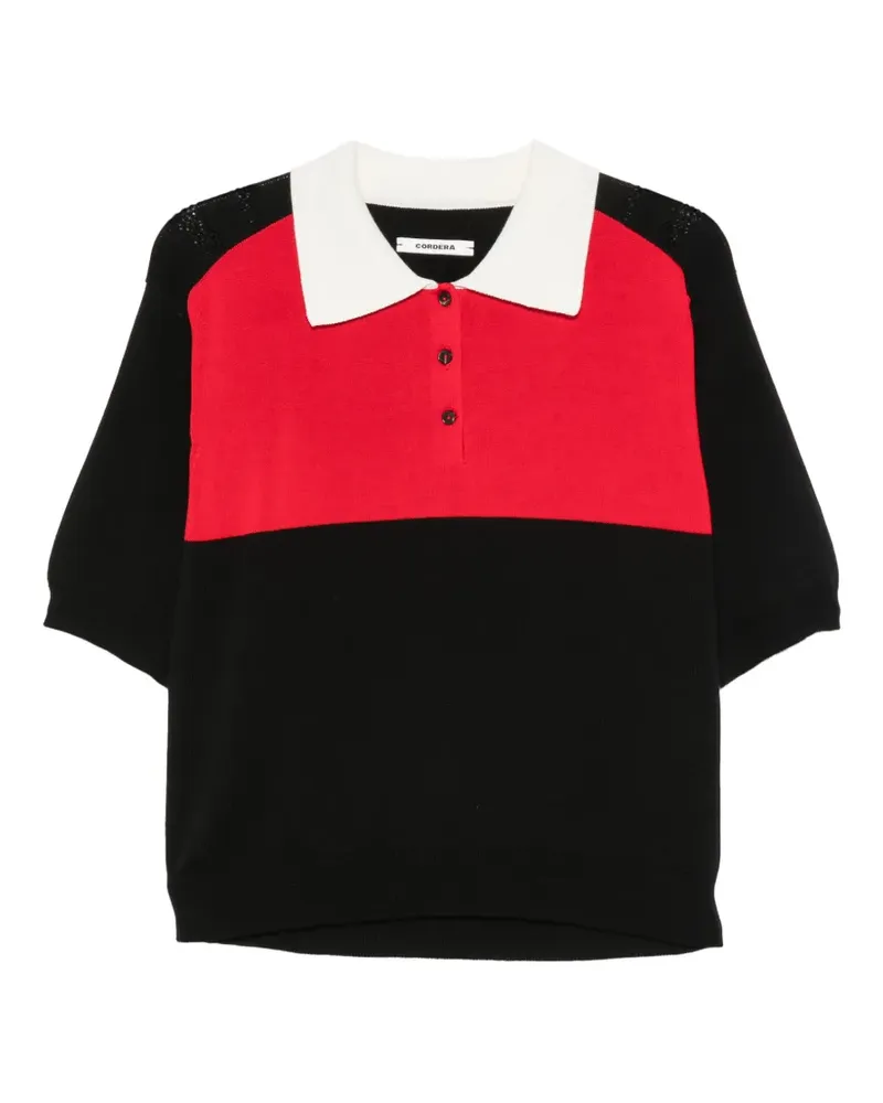 CORDERA Poloshirt in Colour-Block-Optik - Schwarz Schwarz