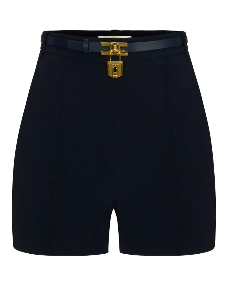 Elisabetta Franchi Shorts aus leichtem Kreppstoff mit Abnähern - Blau Blau