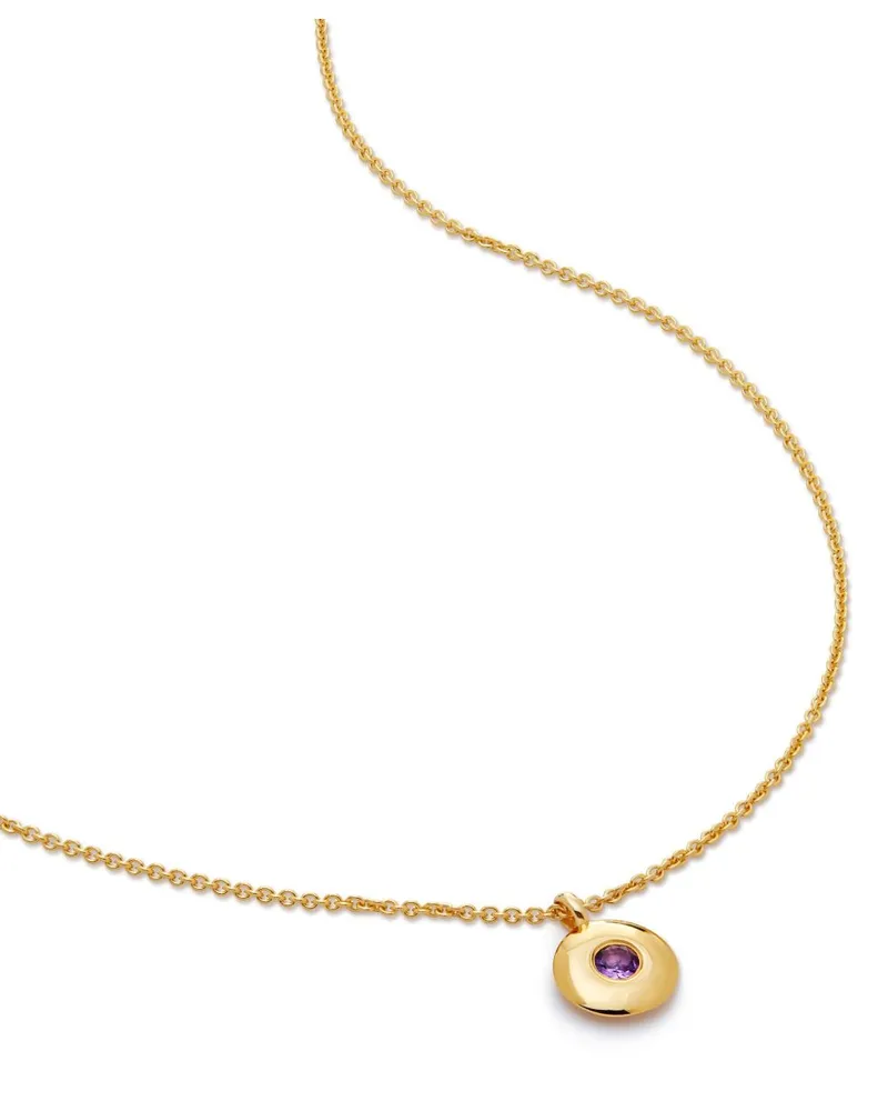 Monica Vinader 18kt Birthstone Halskette aus recyceltem Gold-Vermeil mit Amethyst Gold