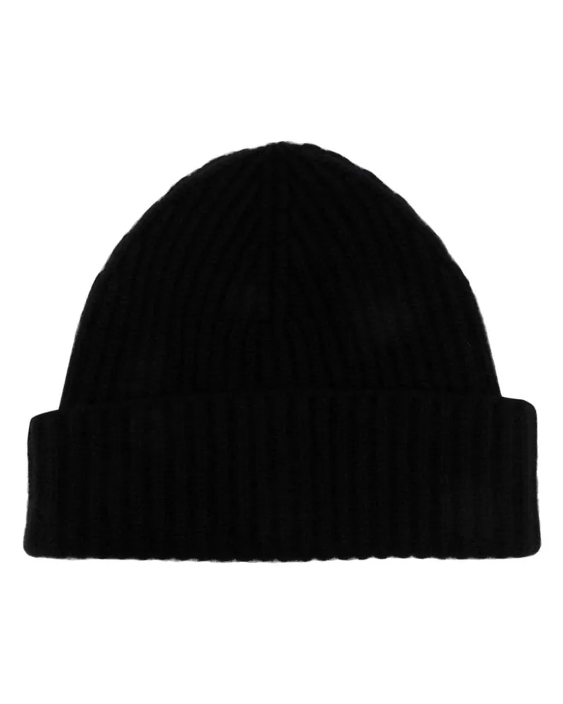 MOORER Beanie aus Kaschmir - Schwarz Schwarz