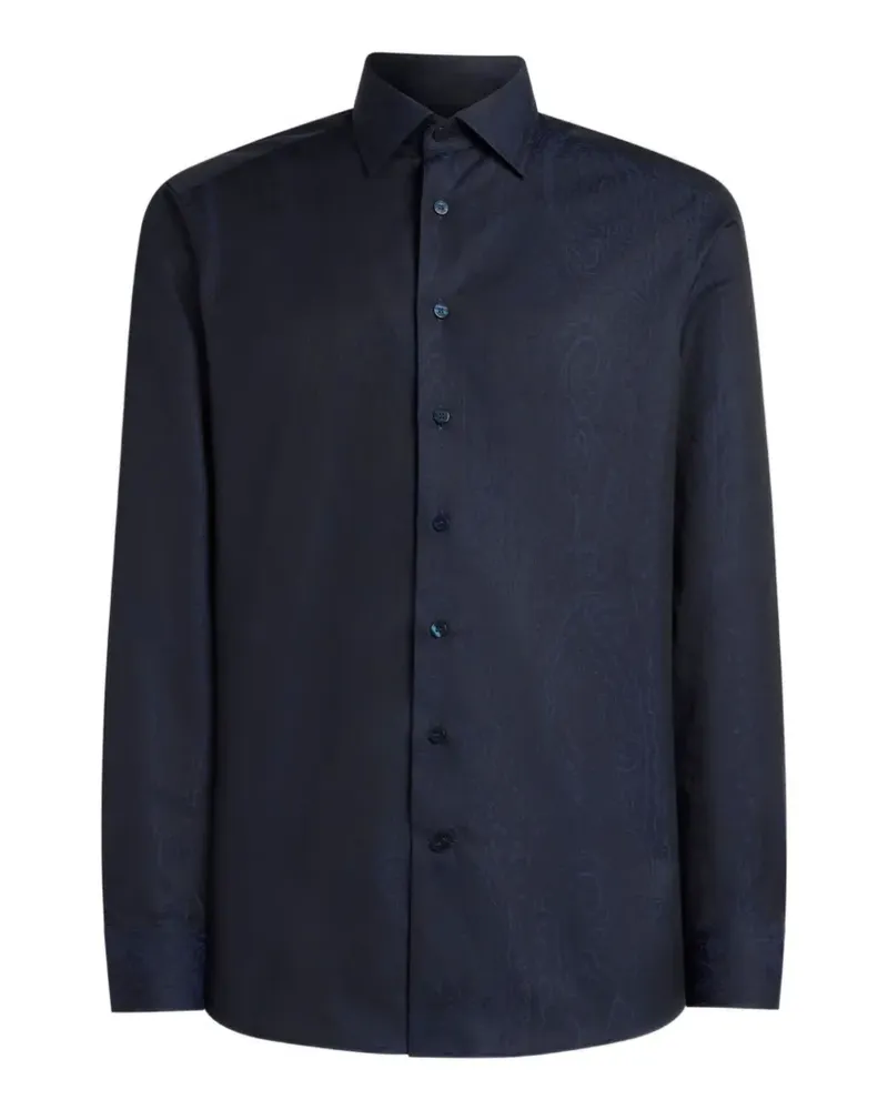 Etro jacquard-motif cotton shirt - Blau Blau