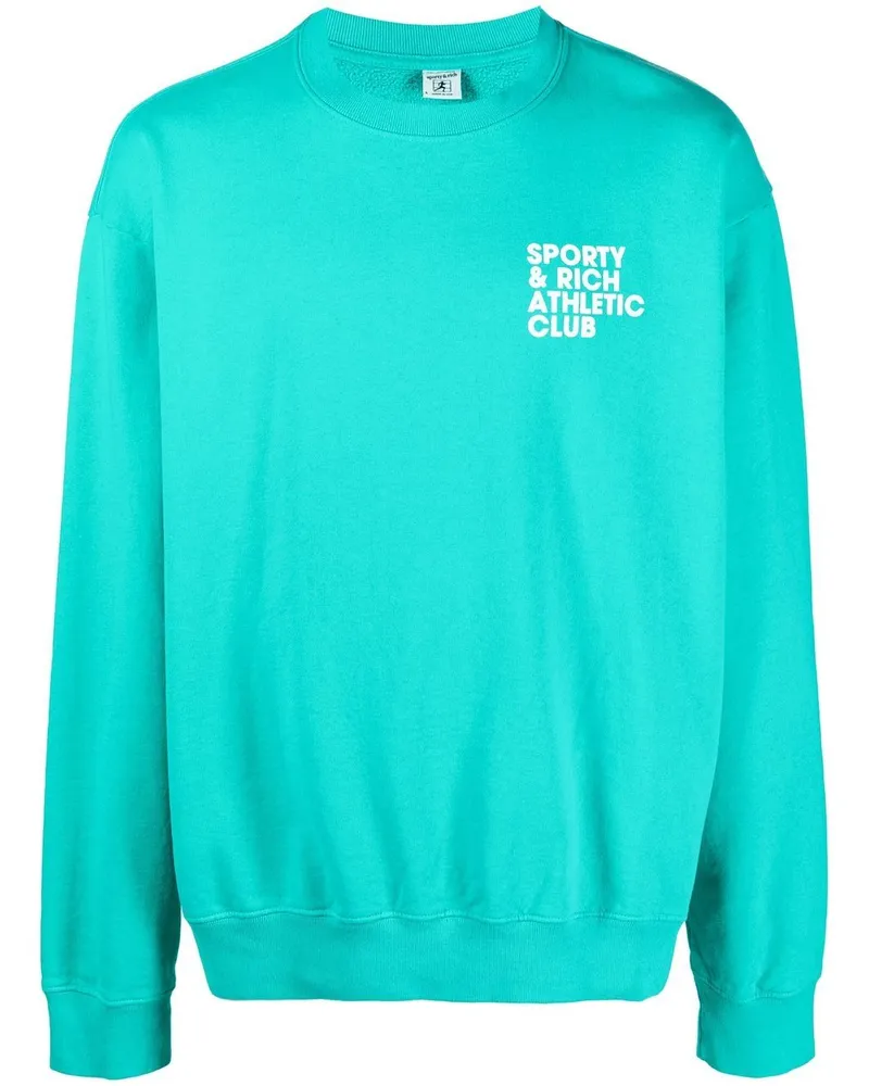 SPORTY & RICH Sweatshirt mit Logo-Print - Blau Blau