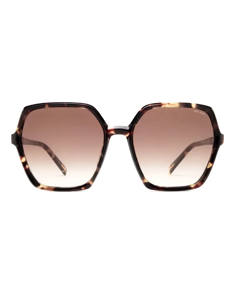 Police Swan 3 Sonnenbrille mit geometrischem Gestell - Braun Braun