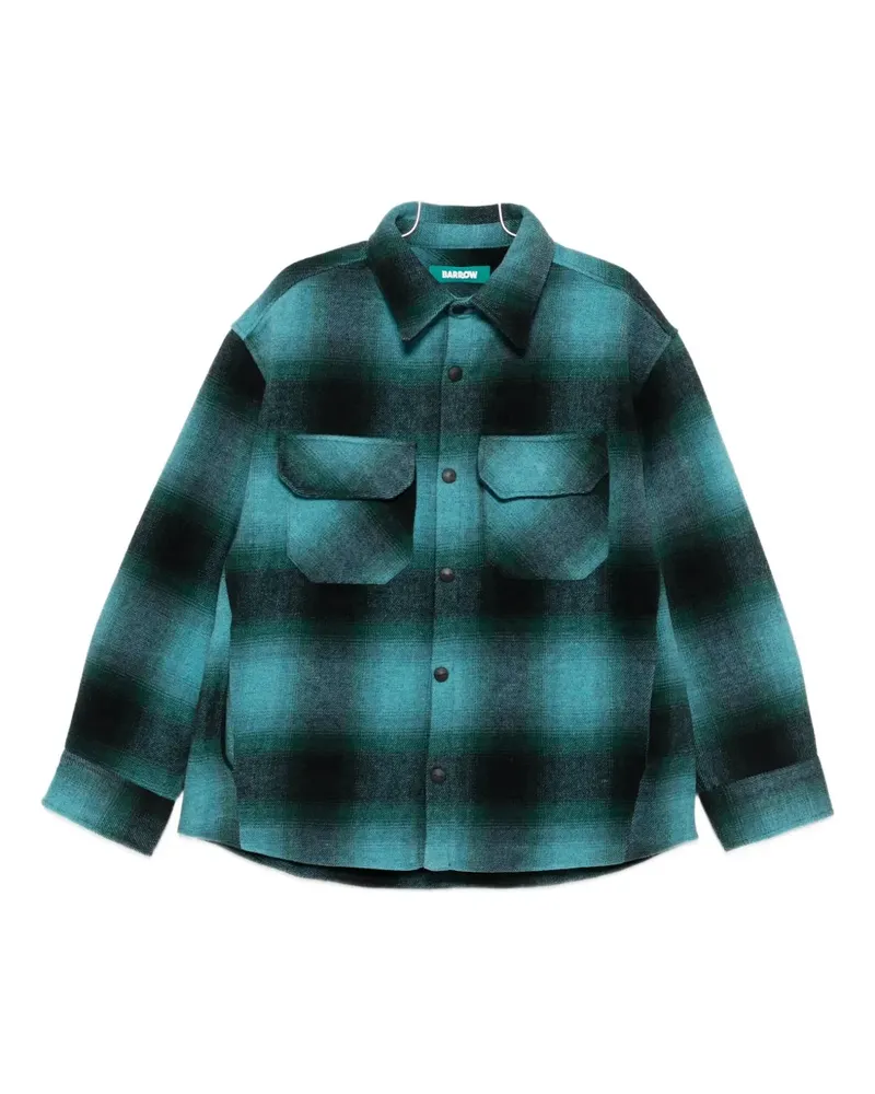 BARROW check-print pocket shirt - Blau Blau