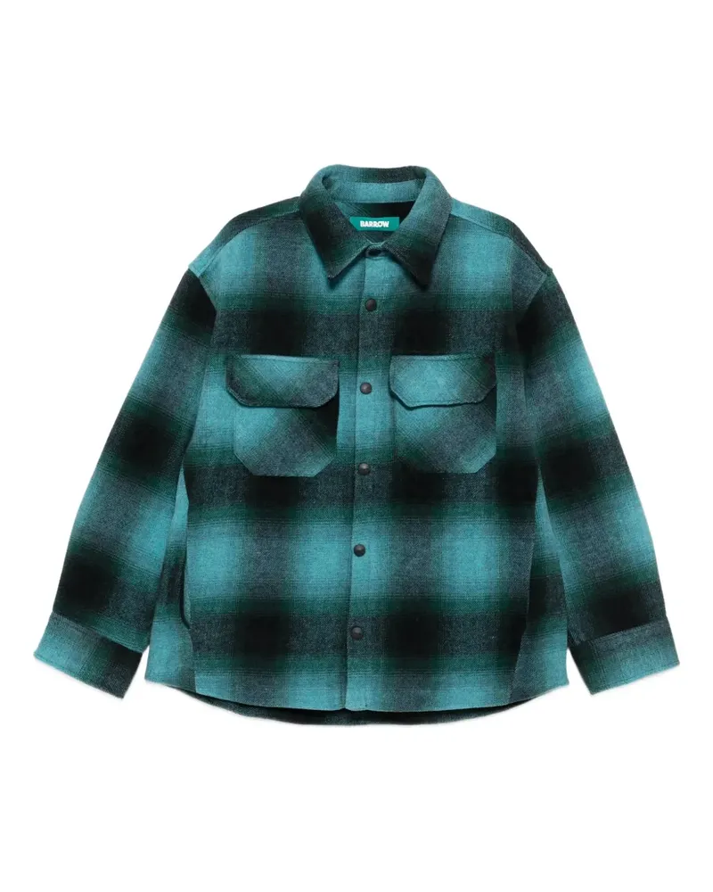 BARROW check-print pocket shirt - Blau Blau