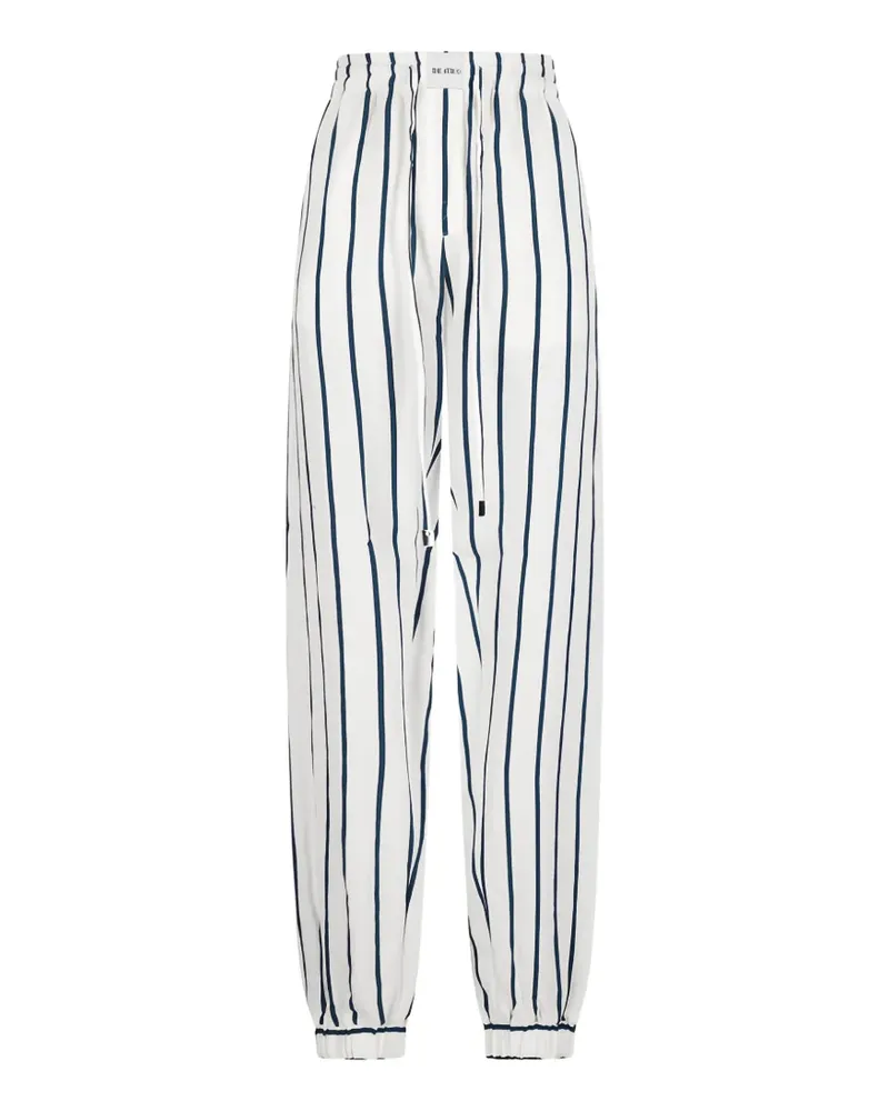 ATTICO elasticated striped trousers - Weiß Weiß