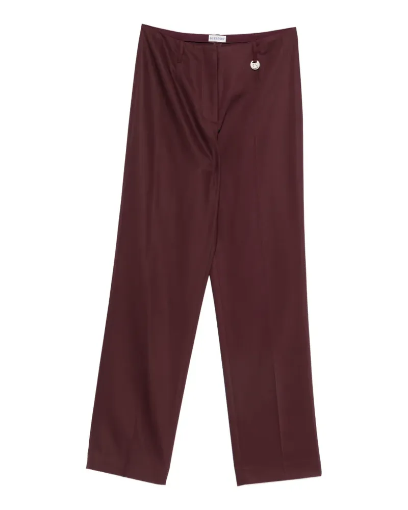 Burberry logo-charm straight-leg trousers - Rot Rot