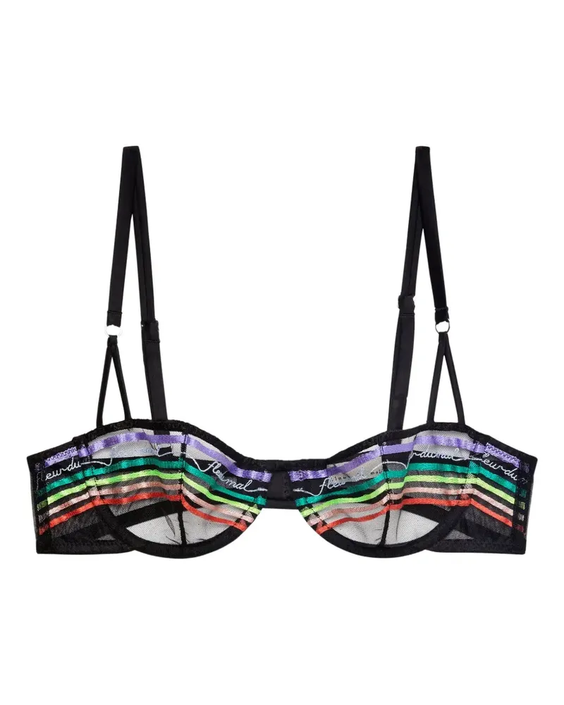 Fleur Du Mal Taste Le Rainbow balconette bra - Schwarz Schwarz