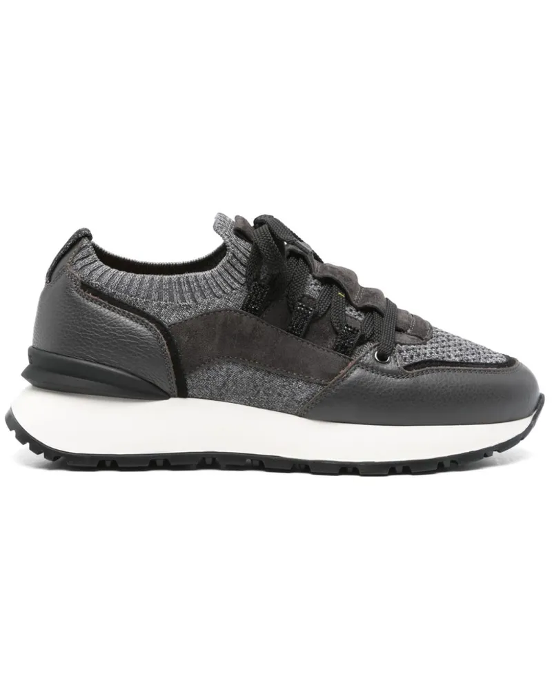 Doucal´s Sneakers mit Kontrasteinsätzen - Grau Grau