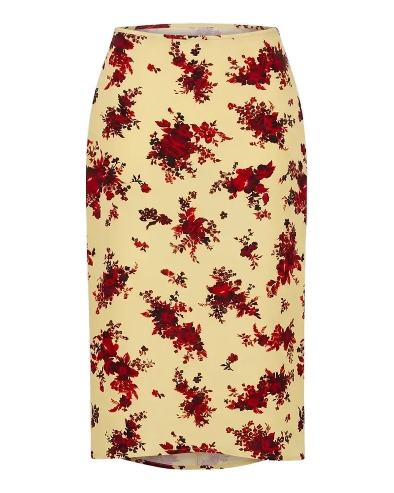 Jil Sander Bleistiftrock mit Blumenprint - Gelb Gelb