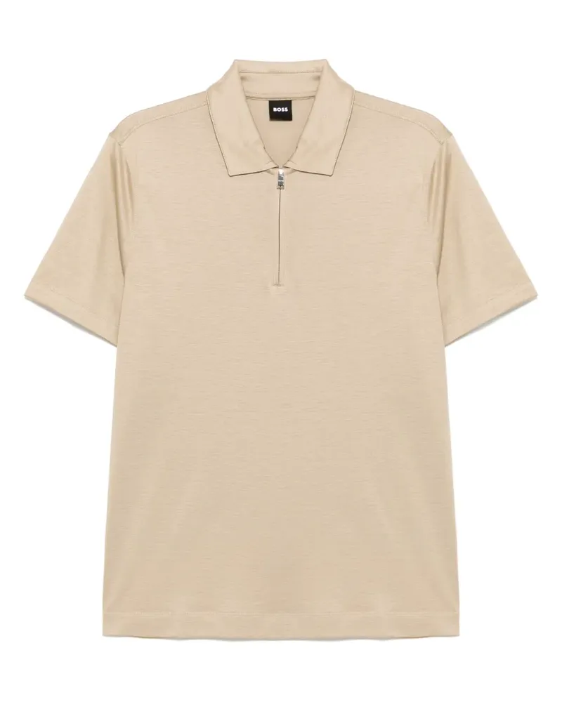 HUGO BOSS Poloshirt mit Reißverschluss - Nude Nude