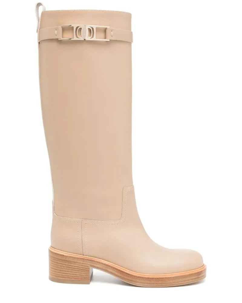 Ferragamo Stiefel mit Gancini-Detail - Braun Braun