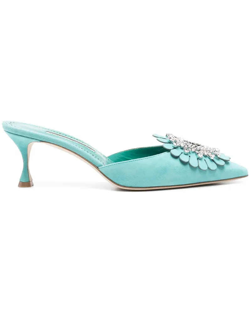 Manolo Blahnik Shogmu Mules 50mm - Blau Blau