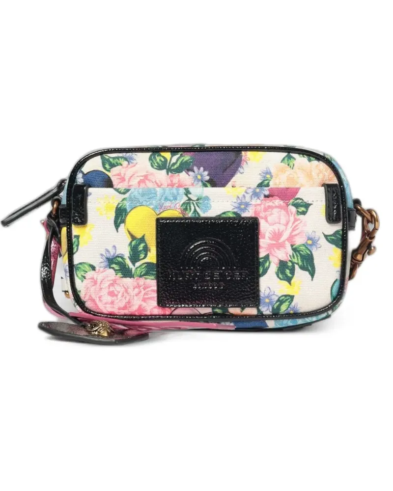 Kurt Geiger Schultertasche mit Blumenprint und Logo-Riemen - Weiß Weiß