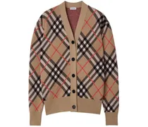 Karierter Cardigan - Braun