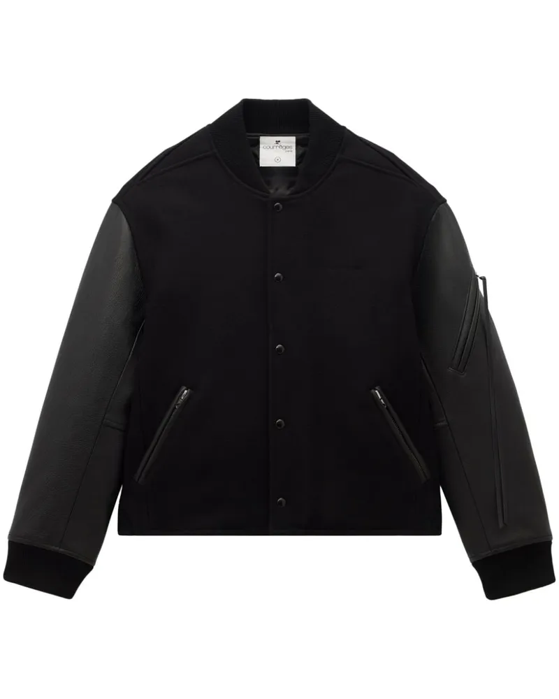 Courrèges Baseball Teddy Bomberjacke - Schwarz Schwarz
