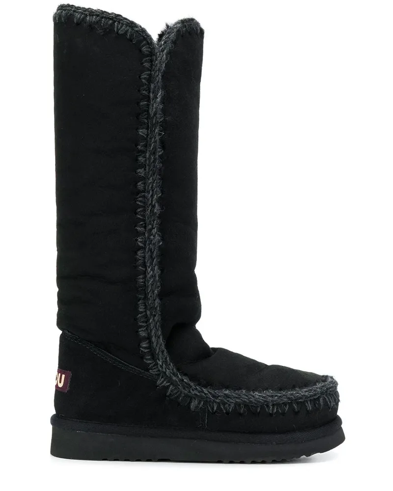 Mou Stiefel mit gewebtem Detail - Schwarz Schwarz