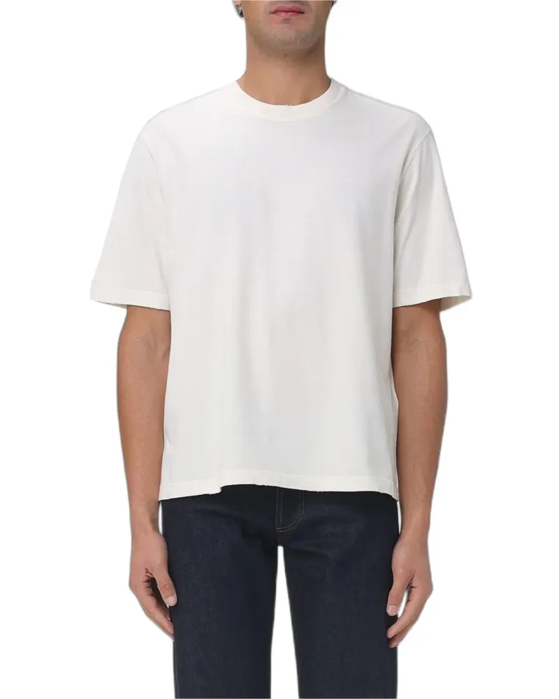 Golden Goose logo-patch distressed T-shirt - Nude Nude