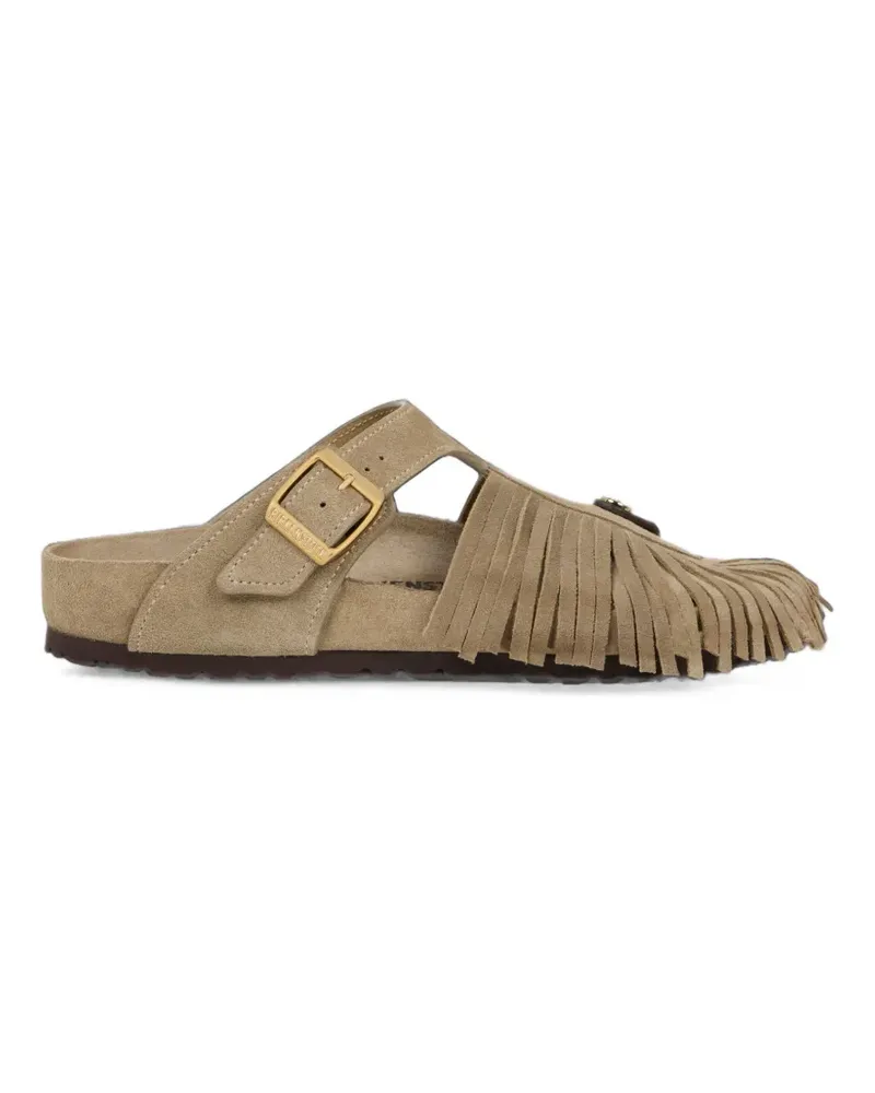 Etro x Birkenstock Gizeh Sandalen aus Wildleder mit Fransen - Nude Nude