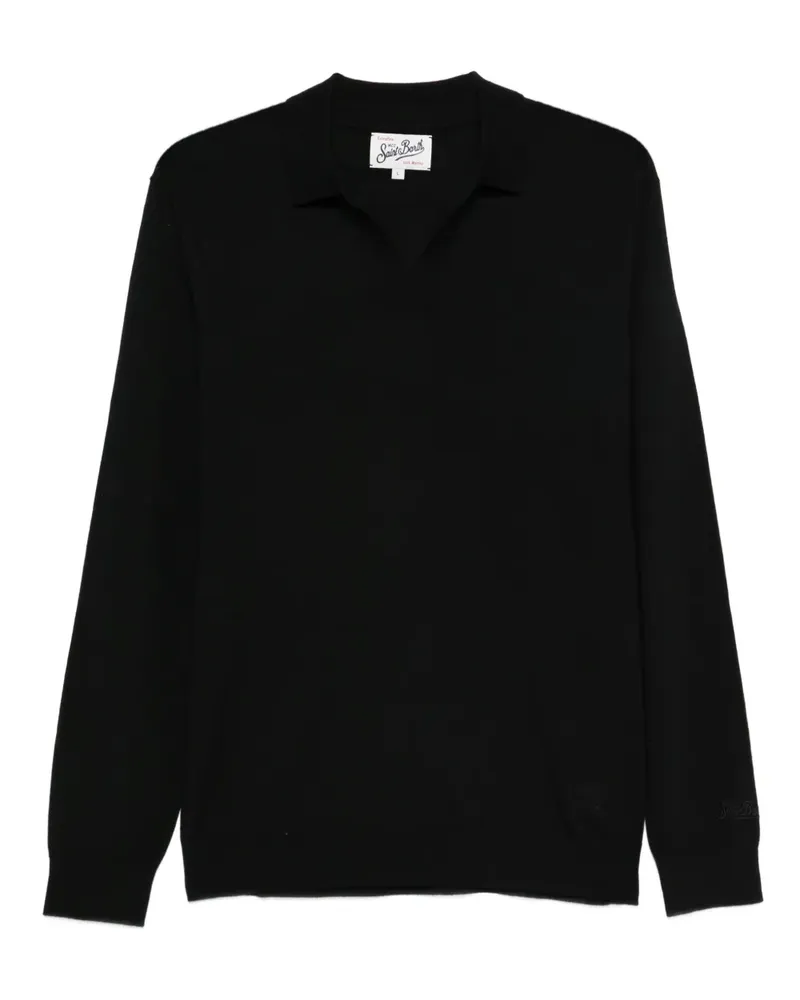 MC2 Saint Barth Poloshirt aus Merinowolle - Schwarz Schwarz
