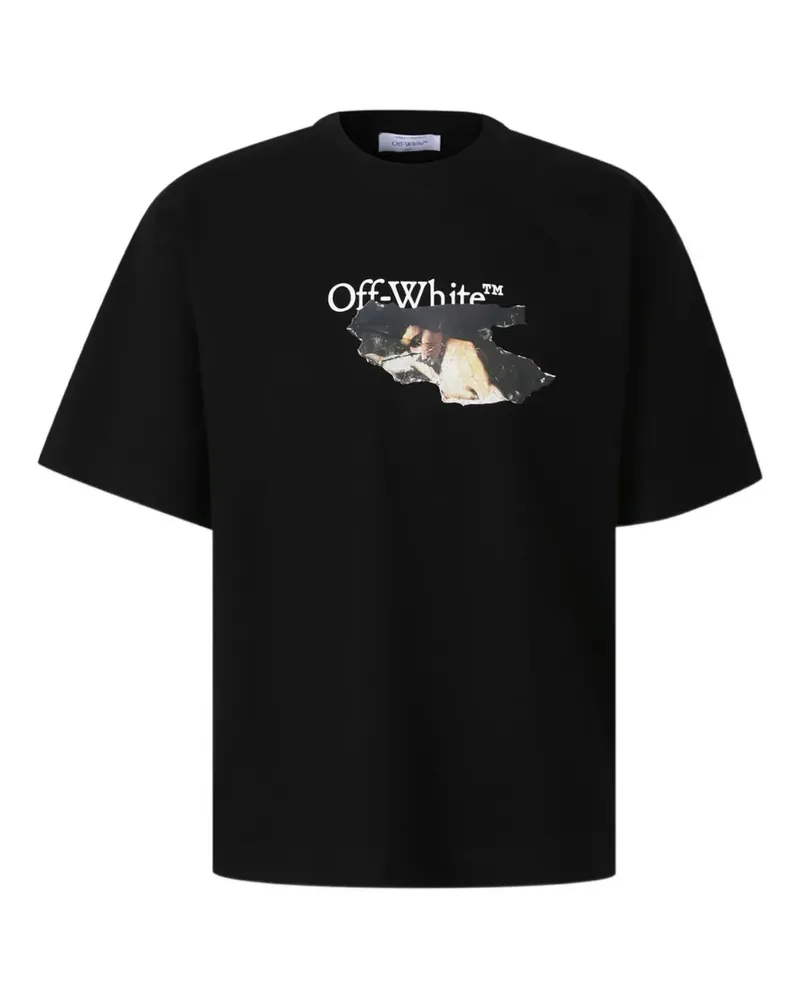 OFF-WHITE T-Shirt mit grafischem Print - Schwarz Schwarz