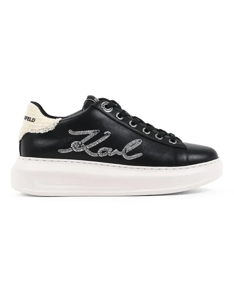 Karl Lagerfeld embroidered logo-patch sneakers - Schwarz Schwarz