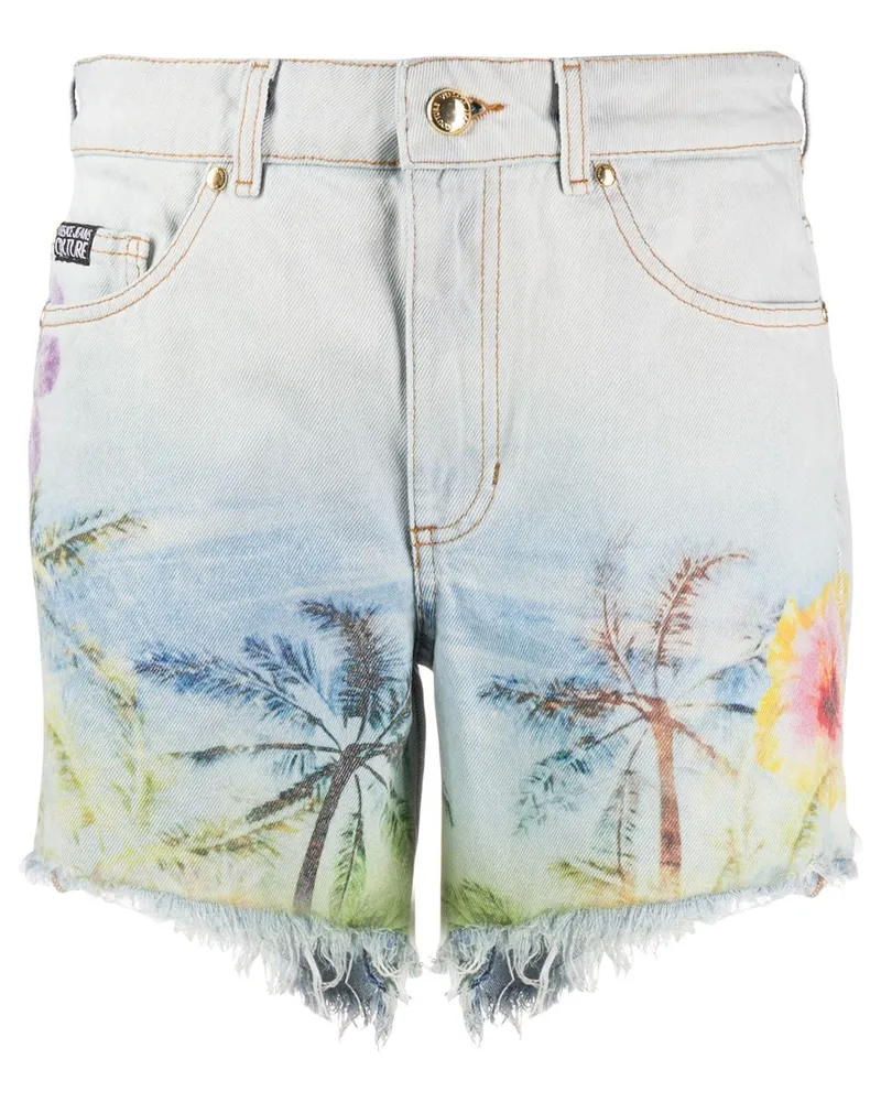 Versace Jeans Shorts mit Print Blau