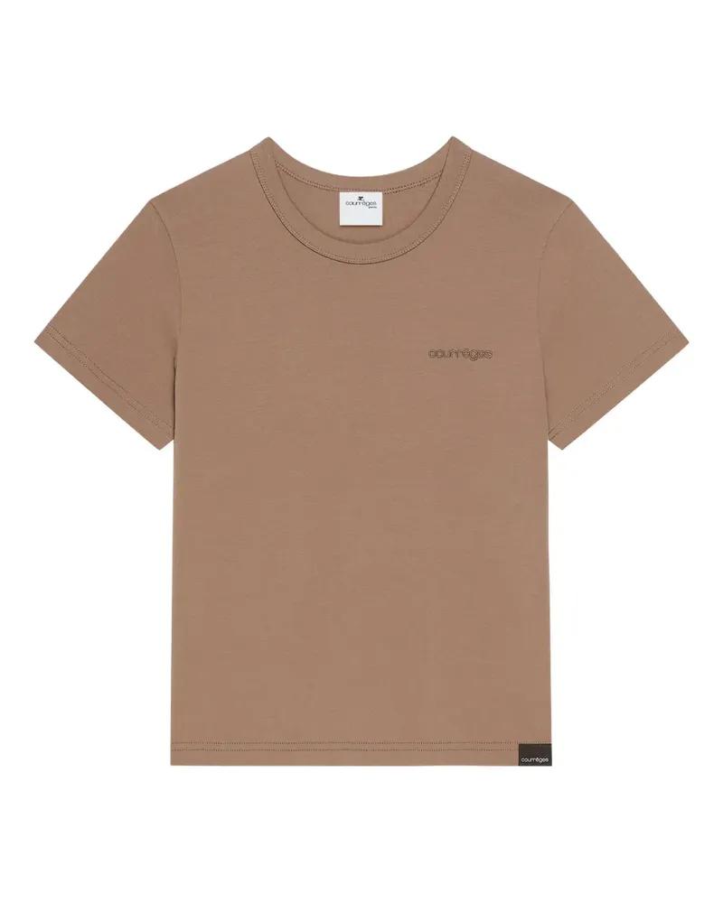 Courrèges T-Shirt aus Baumwoll-Jersey - Braun Braun