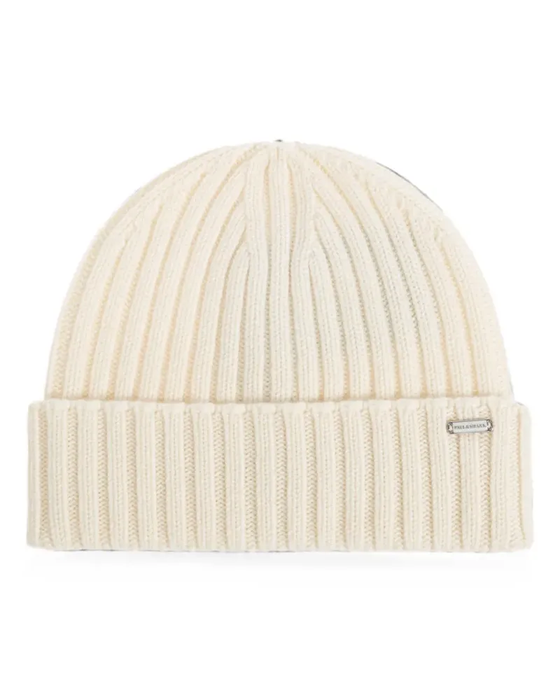 Paul & Shark ribbed-knit beanie hat - Nude Nude