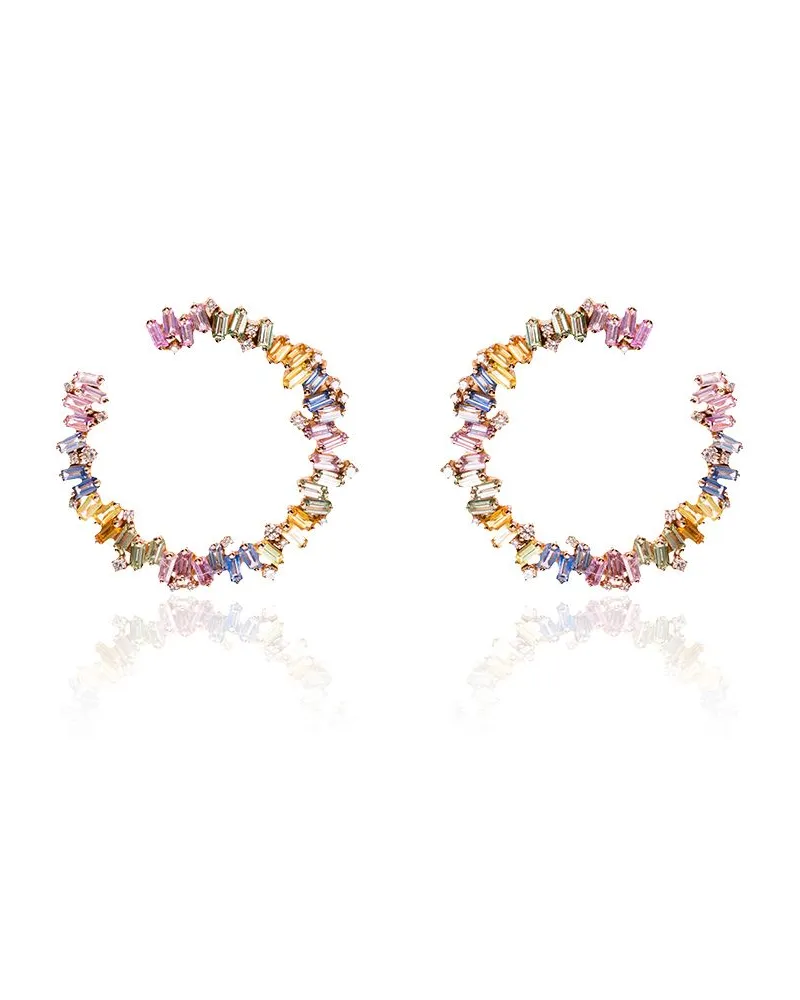 Suzanne Kalan 18kt Rotgoldohrringe mit Edelsteinen - Rosa Rosa