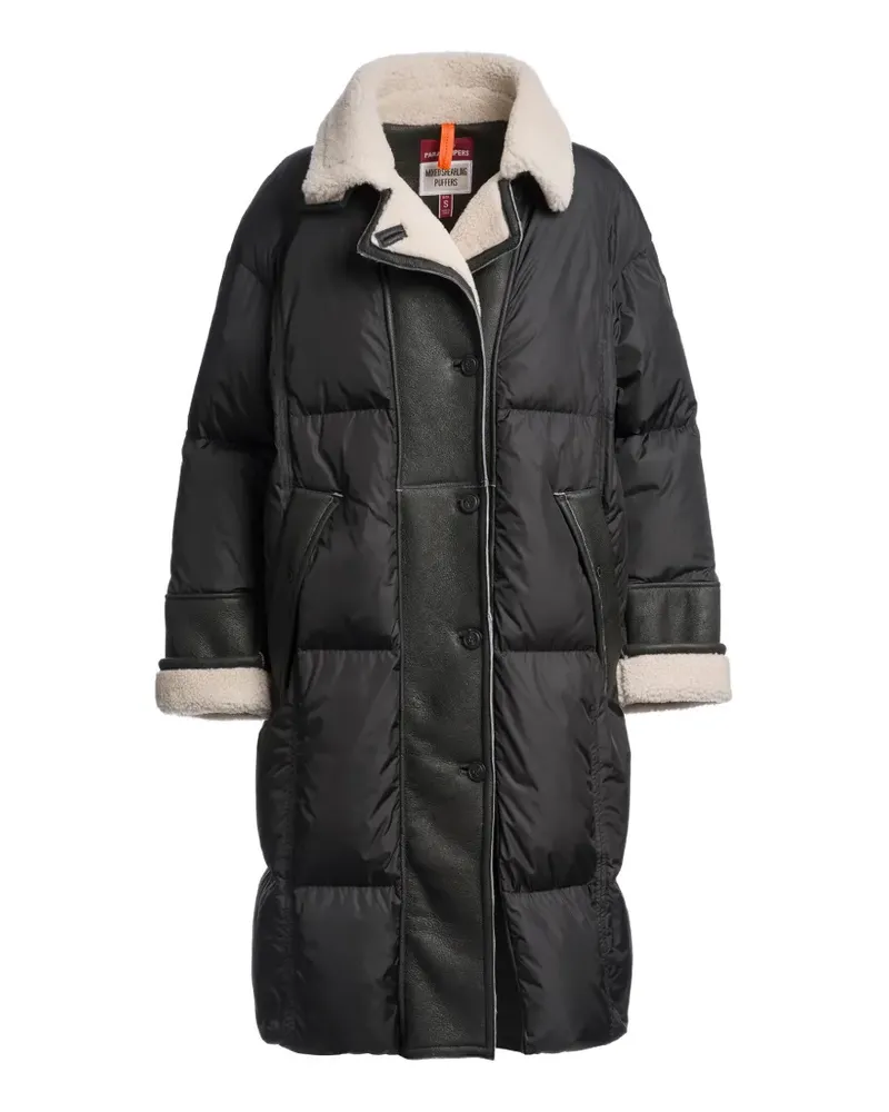 Parajumpers Velna Steppmantel mit Shearling-Besatz - Schwarz Schwarz