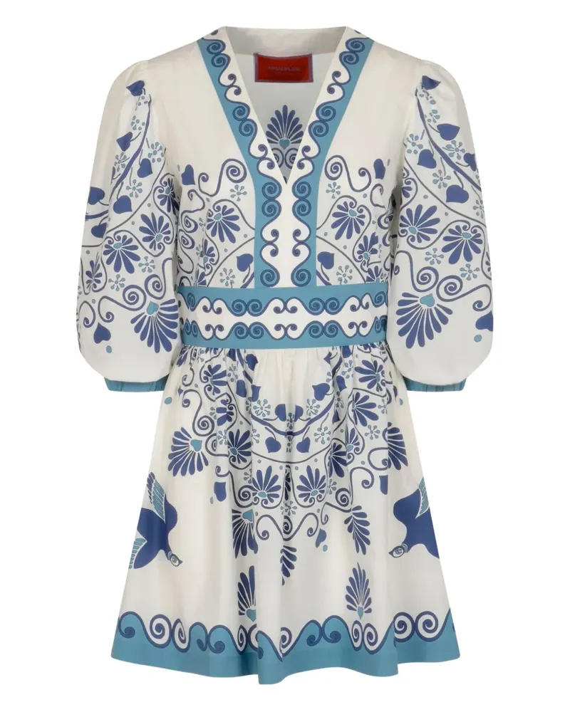 La DoubleJ Minikleid mit Puffärmeln - Weiß Weiß