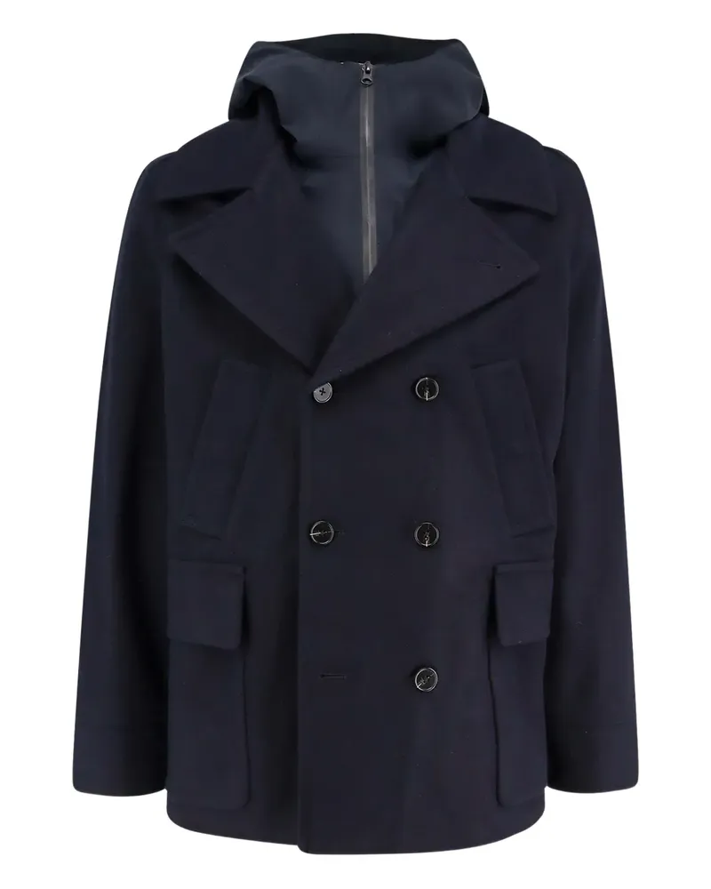 Paltò single-breasted hooded jacket - Blau Blau