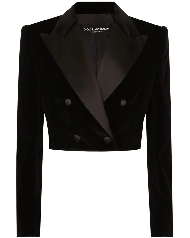 Dolce & Gabbana Doppelreihiger Cropped-Blazer - Schwarz Schwarz