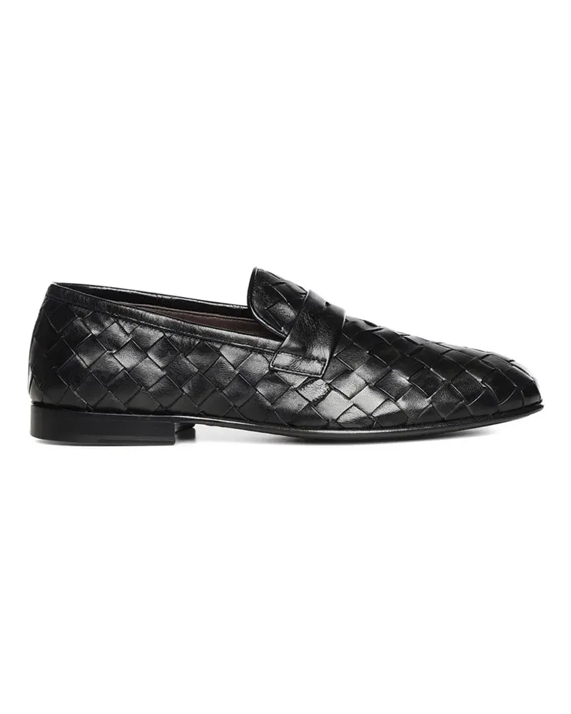 John Galliano woven-leather loafers - Schwarz Schwarz