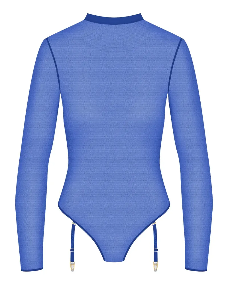 Maison Close Corps à Corps Body mit Strumpfhalter - Blau Blau
