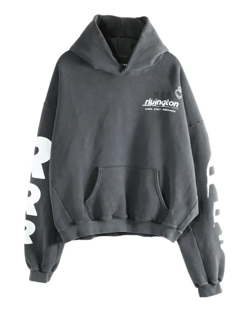 RRR123 Membership Uso logo-print hoodie - Grau Grau
