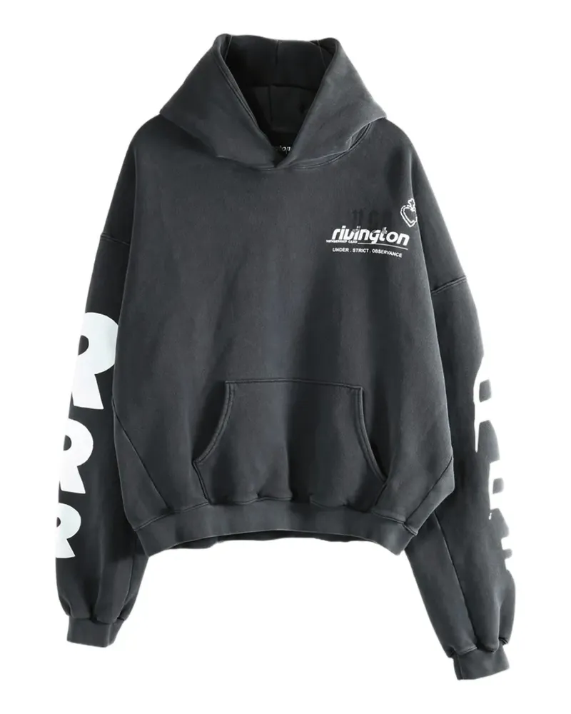 RRR123 Membership Uso logo-print hoodie - Grau Grau