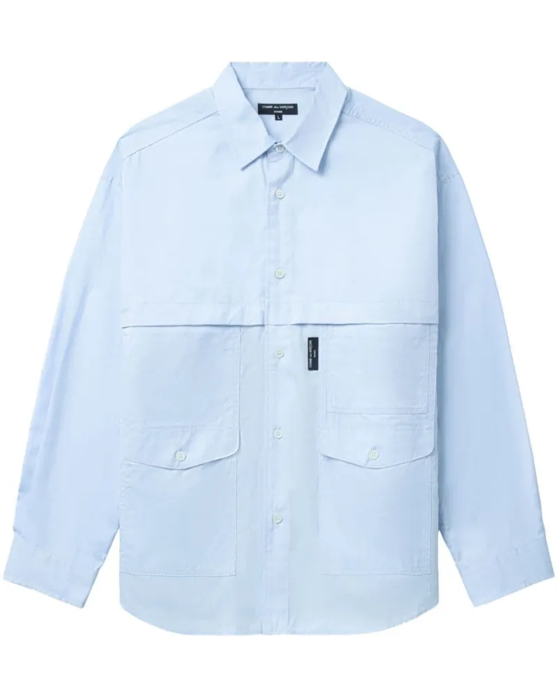Comme des Garçons Hemd mit gestepptem Einsatz - Blau Blau