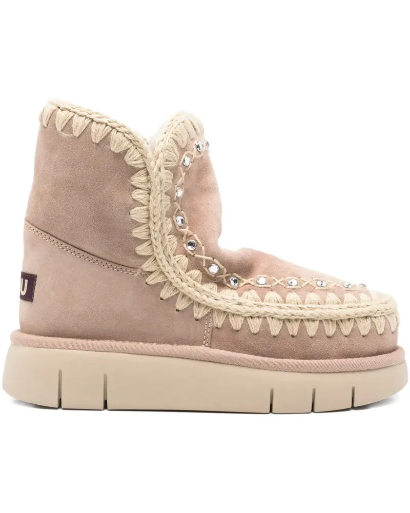 Mou strass-embellished crochet boots - Nude Nude