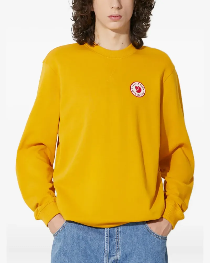 Fjäll Räven Rundhalspullover mit Logo-Patch - Gelb Gelb