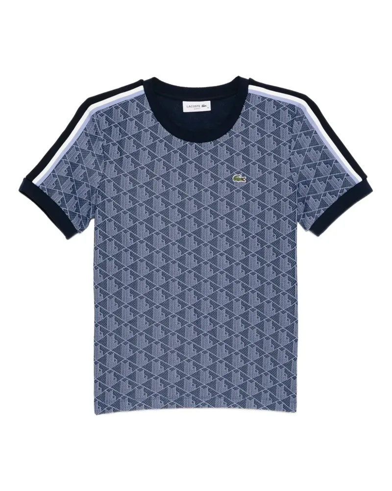 Lacoste T-Shirt mit Monogramm - Blau Blau