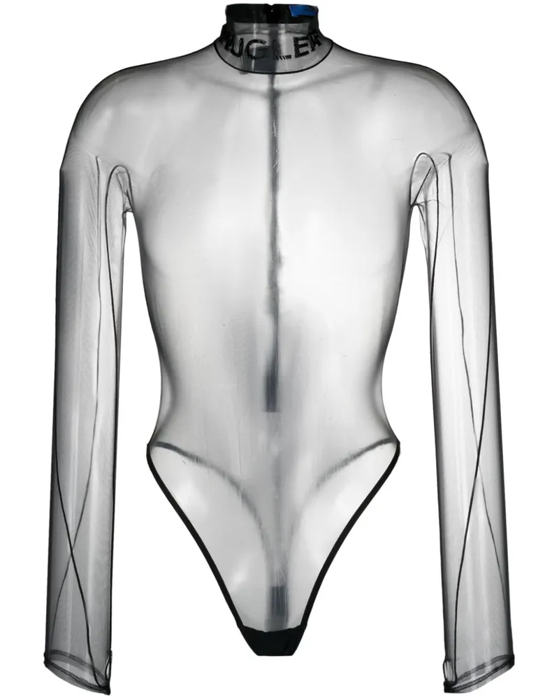 Thierry Mugler Body mit Logo - Schwarz Schwarz